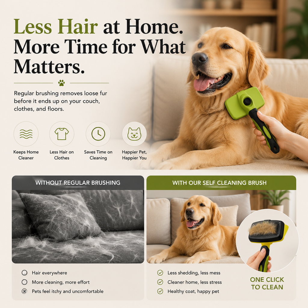 Self-Cleaning Slicker Brush