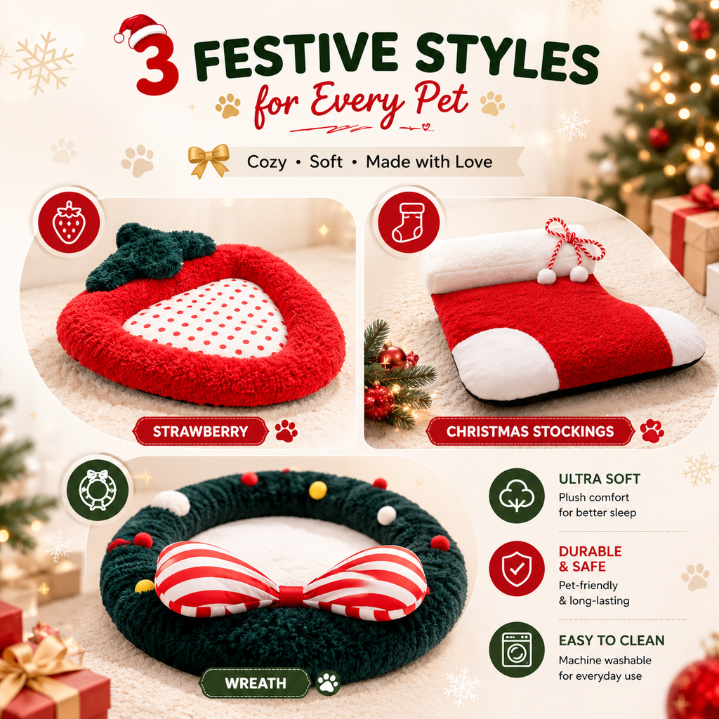 Christmas Plush Pet Mat