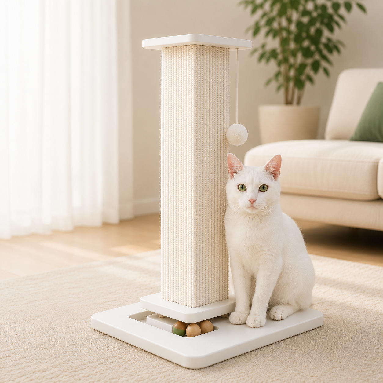Natural Hand-Woven Sisal Cat Scratcher & Climbing Frame