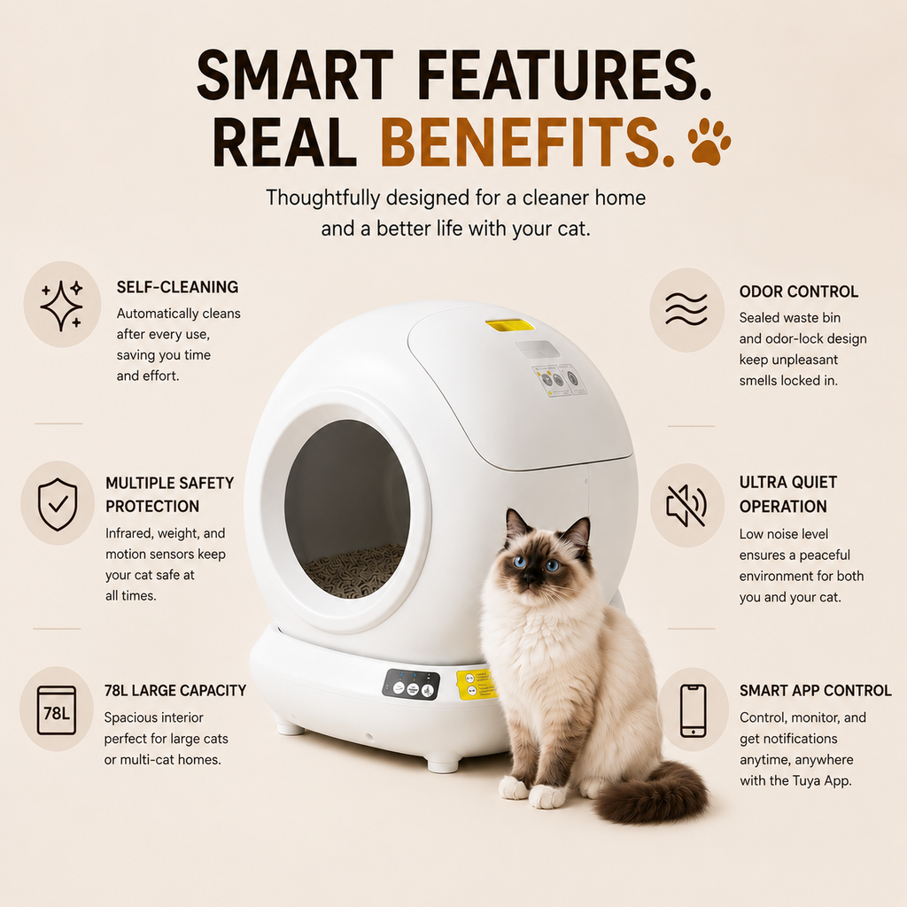 Smart Self-Cleaning Cat Litter Box