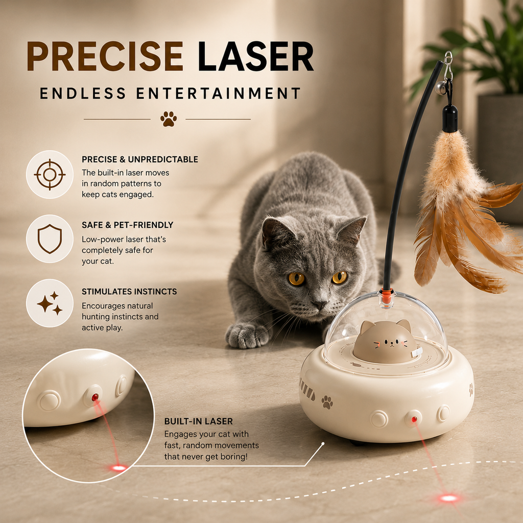 Interactive UFO Cat Teaser Toy
