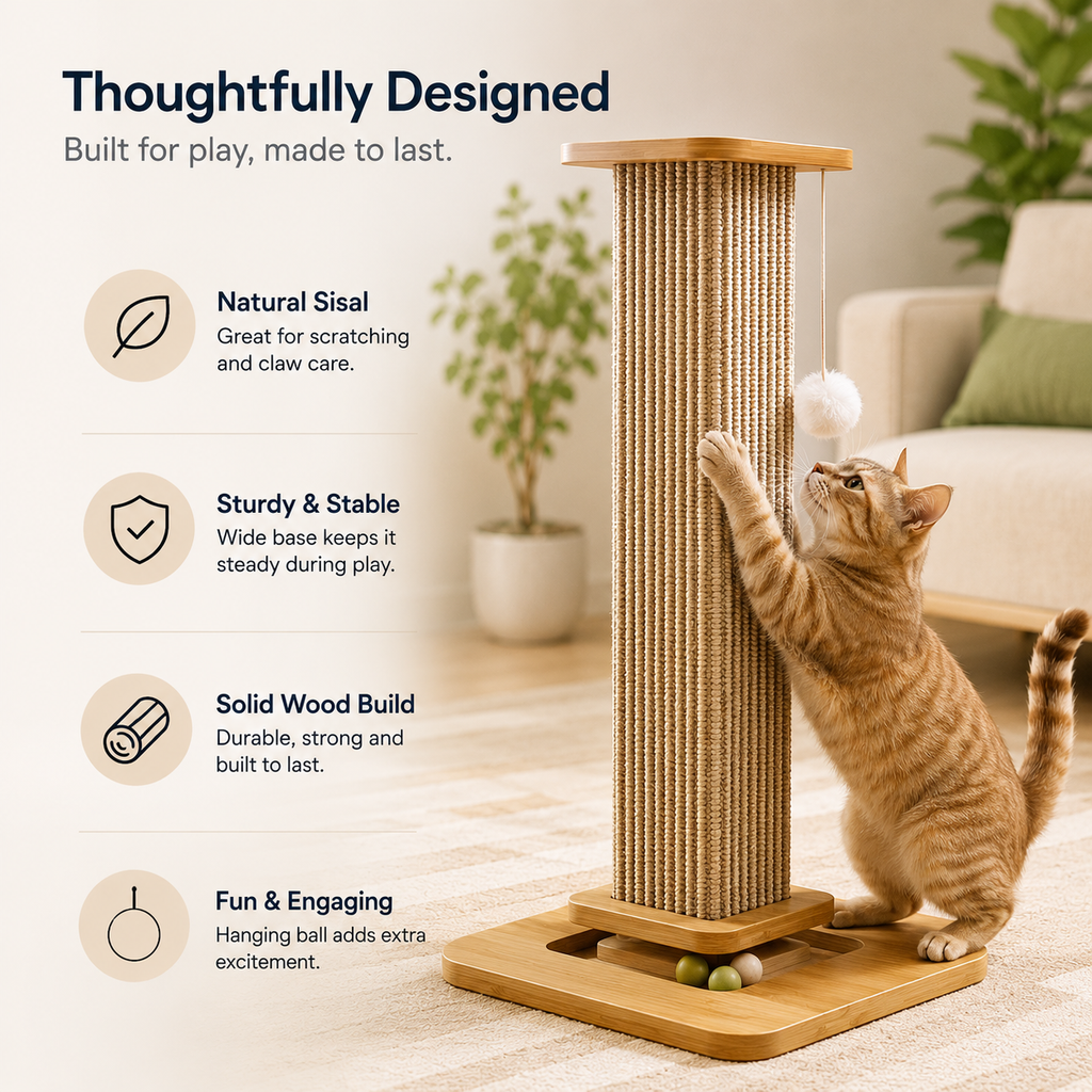 Natural Hand-Woven Sisal Cat Scratcher & Climbing Frame