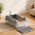 Large Stainless Steel Cat Litter Box