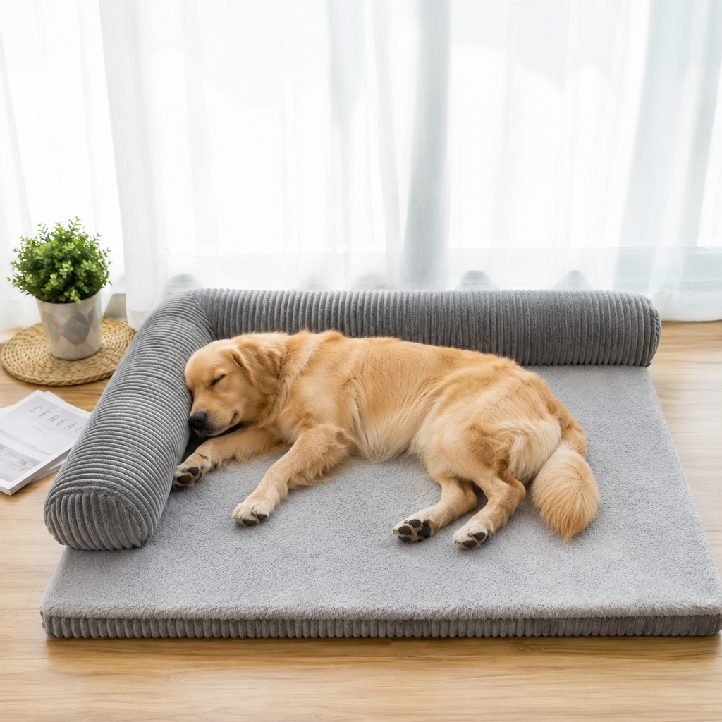 Corduroy Pet Sofa Bed - Non-Slip, 4 Sizes