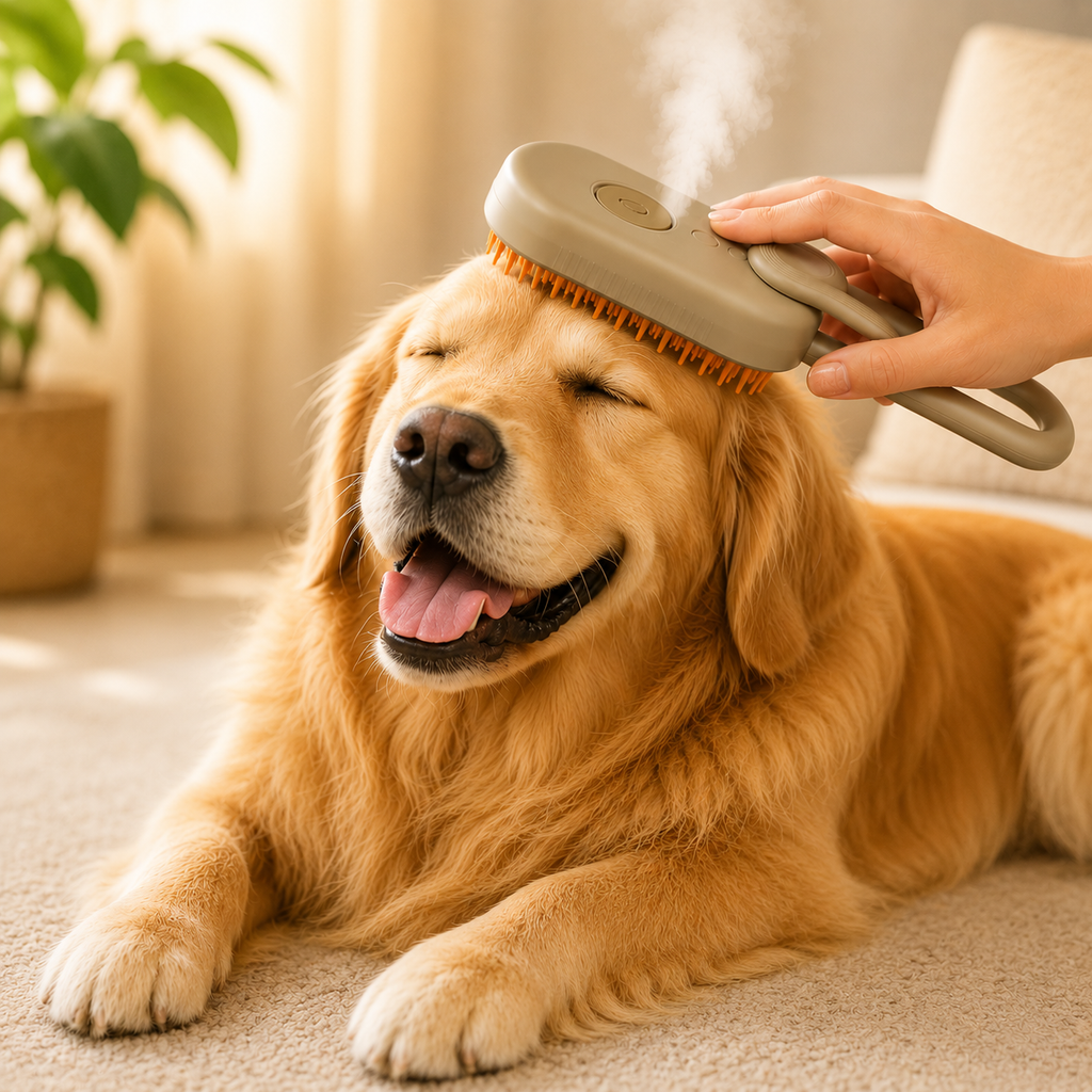 Electric 3-in-1 Steam Pet Brush - USB Rechargeable