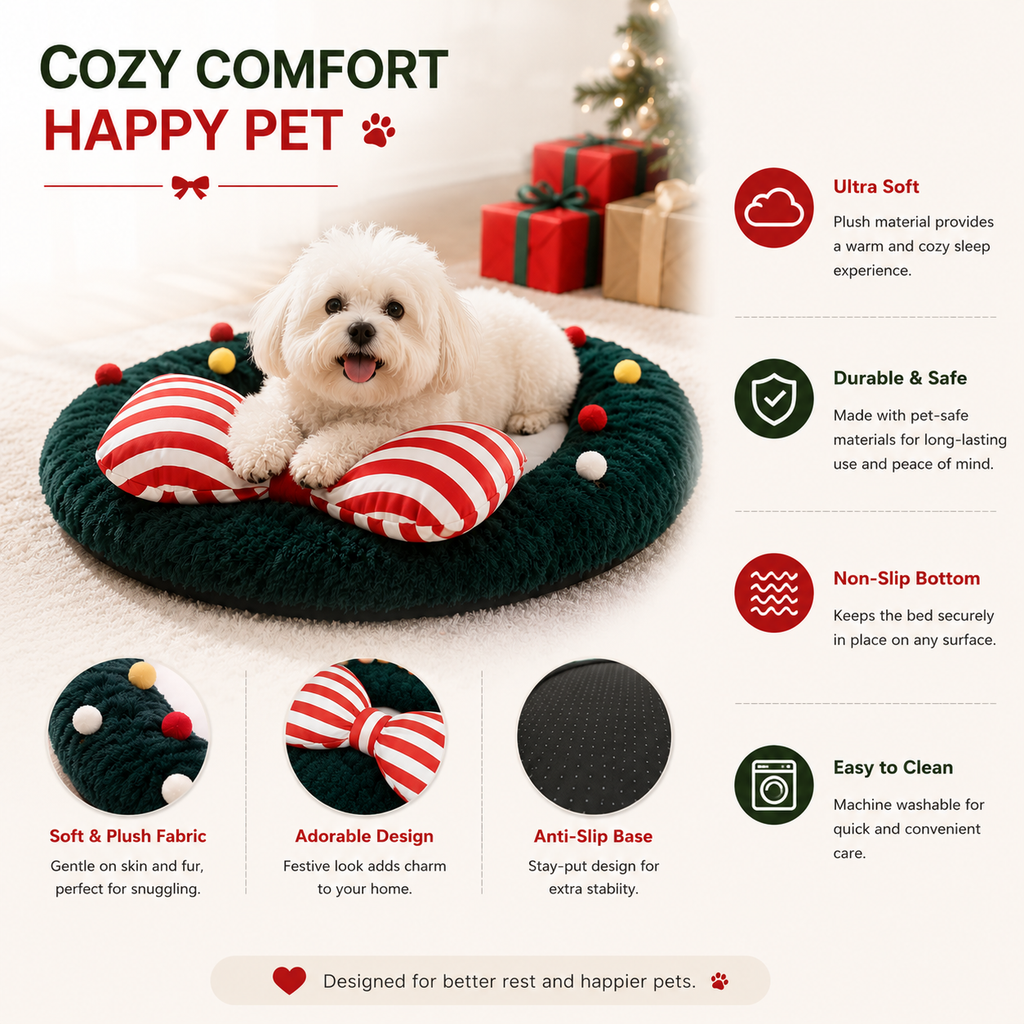 Christmas Plush Pet Mat
