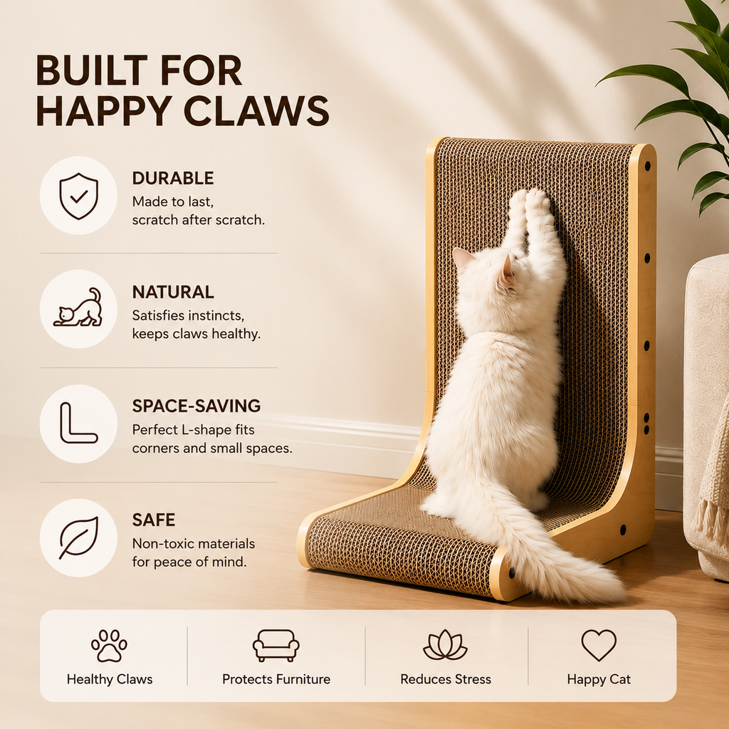 L-Shaped Vertical Cat Scratcher