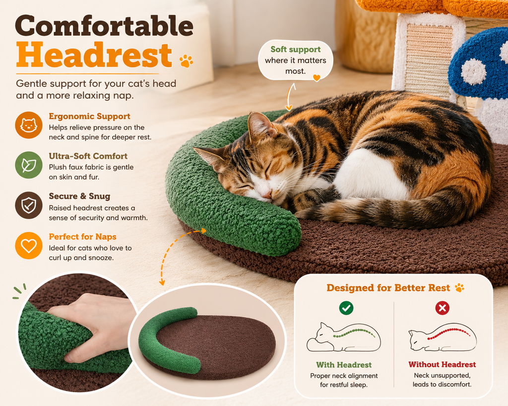 3-in-1 Mushroom Cat Bed & Scratcher