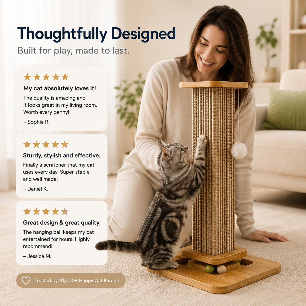 Natural Hand-Woven Sisal Cat Scratcher & Climbing Frame
