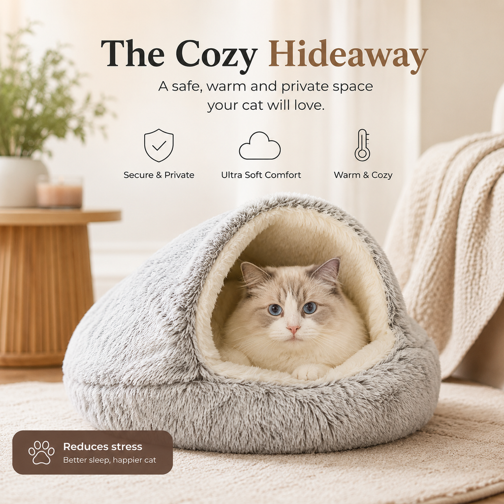 Semi-Enclosed Cat Bed
