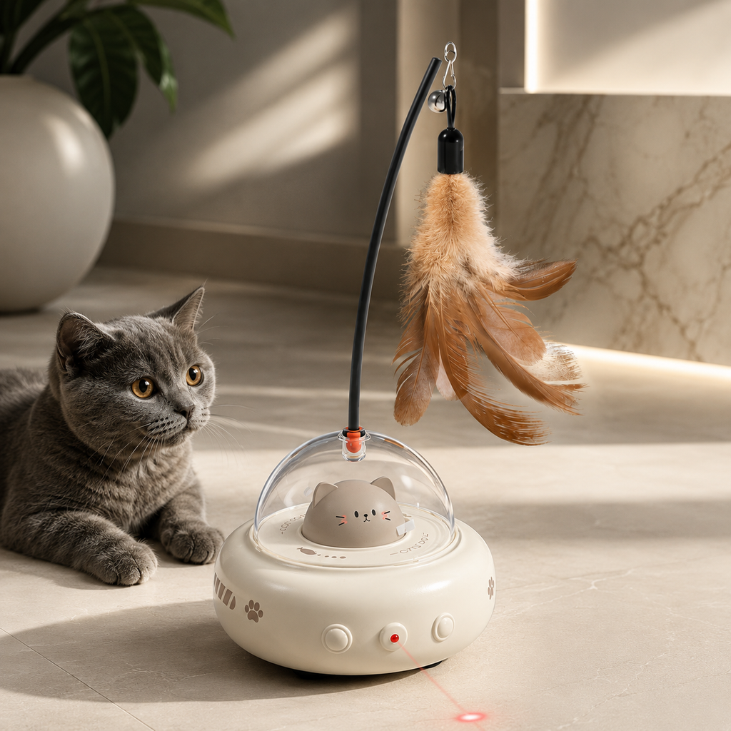 Interactive UFO Cat Teaser Toy