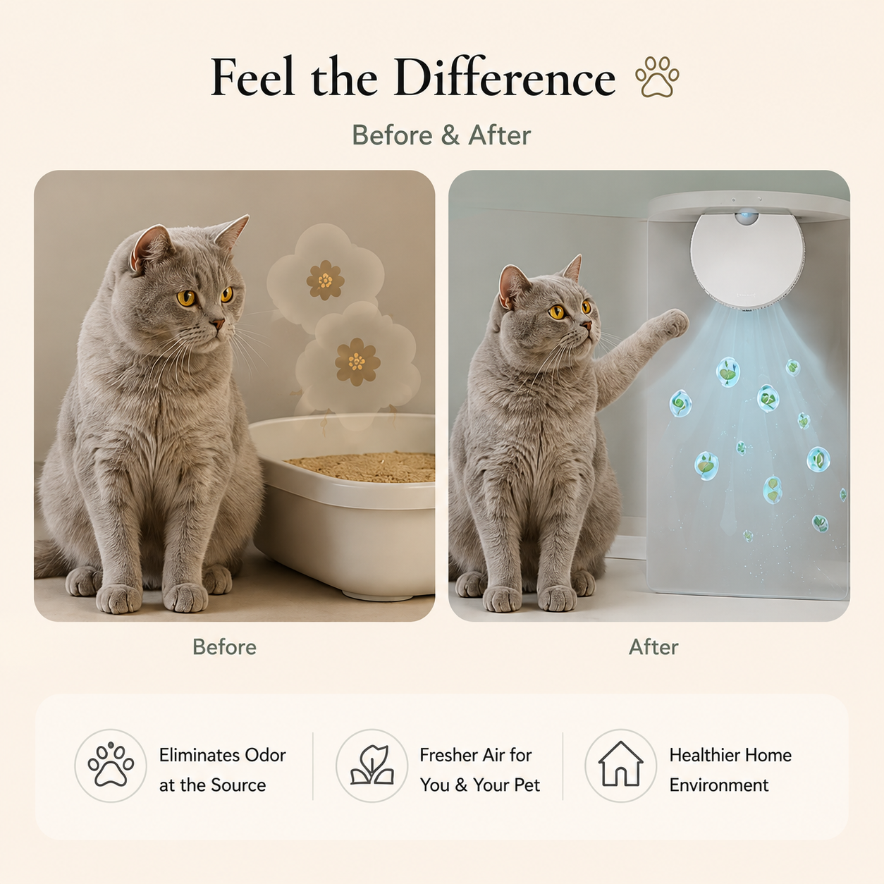 Pet Odor Filter Cat Litter Box Deodorant Cat Supplies Deodorizer