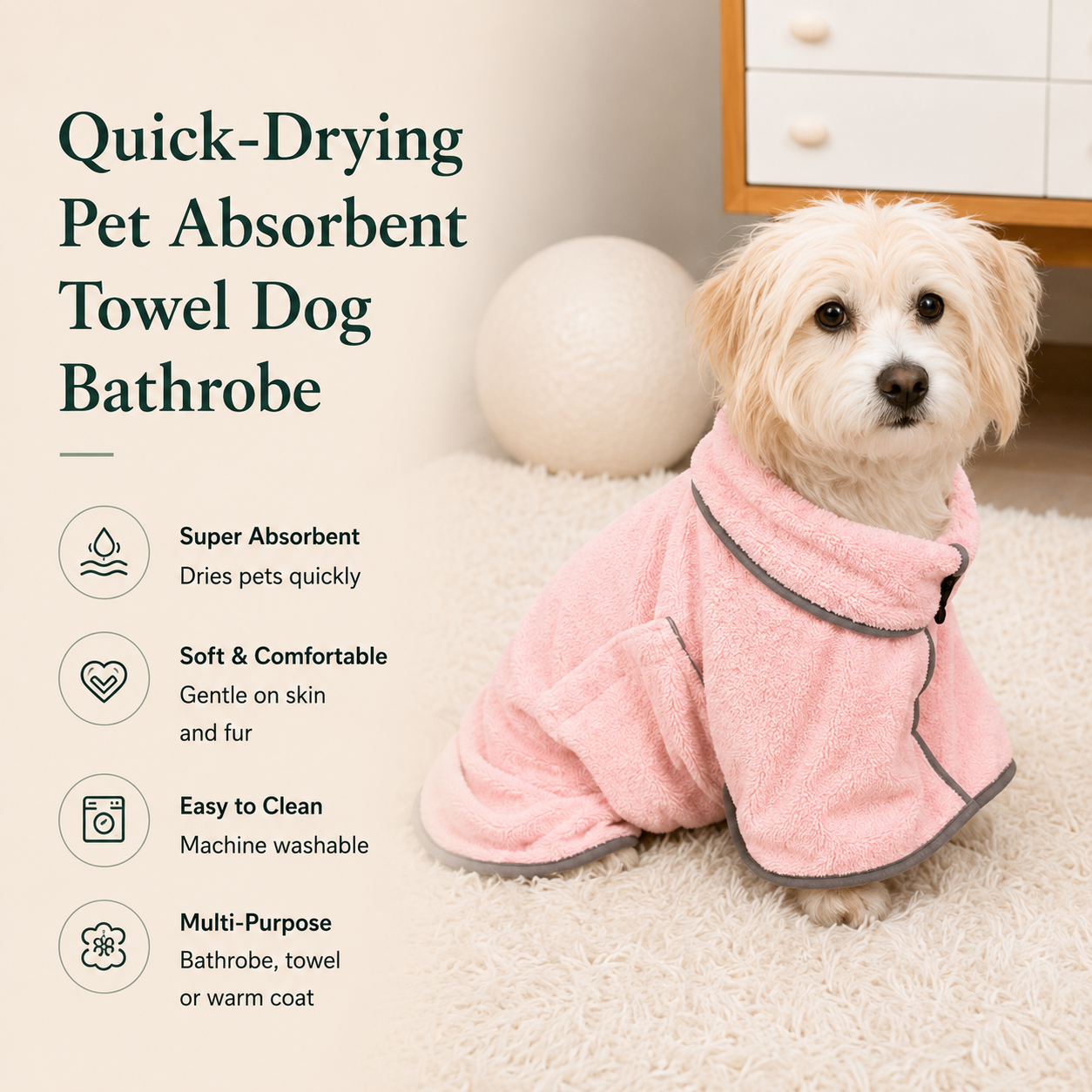 Quick-drying Pet Absorbent Towel Dog Bathrobe Pet Dog Bath Towel For Dogs Cats Microfiber Absorbent Pet Drying Towel Pet Supplies Pet Products