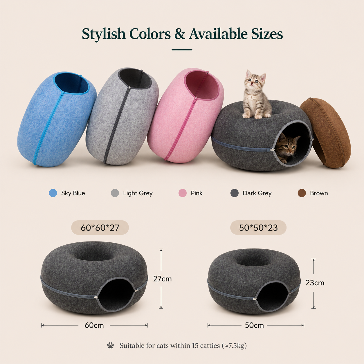 Felt Cat Tunnel Bed