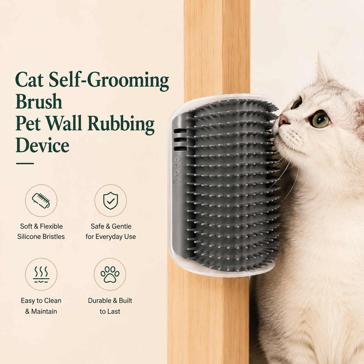 Cat Self-Grooming Brush Pet Wall Rubbing Device