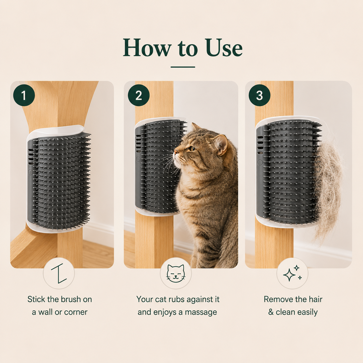 Cat Self-Grooming Brush Pet Wall Rubbing Device