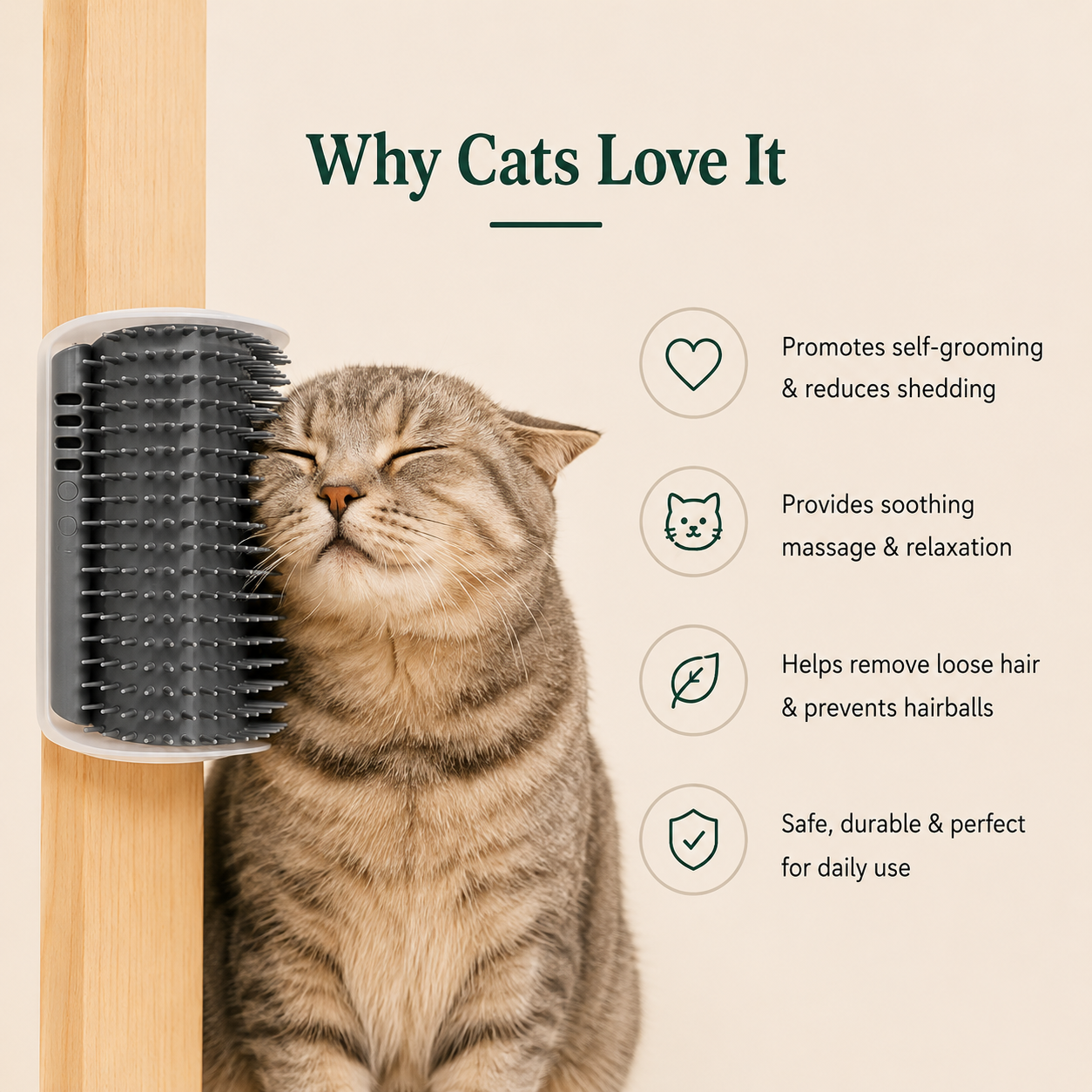 Cat Self-Grooming Brush Pet Wall Rubbing Device