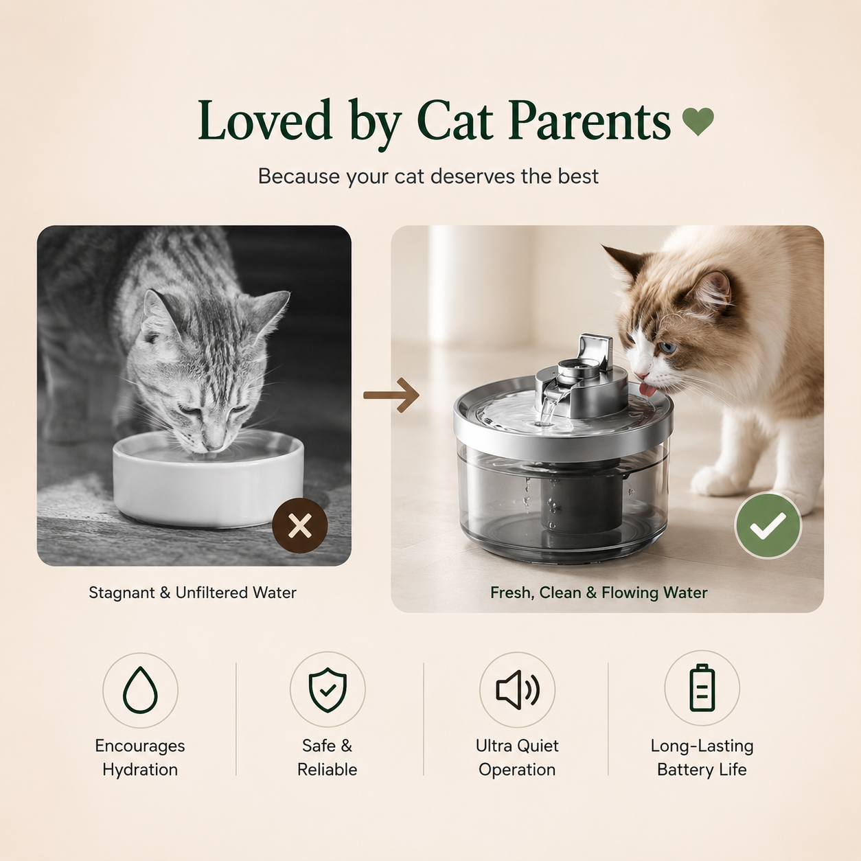 Cat Water Fountain Wireless Induction Drink Fountain