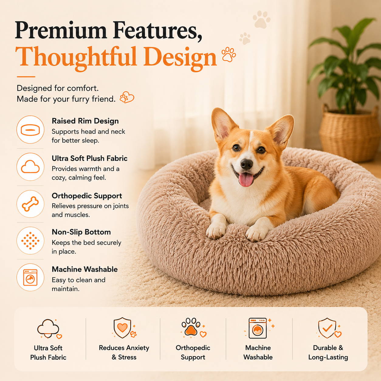 Calming Donut Pet Bed