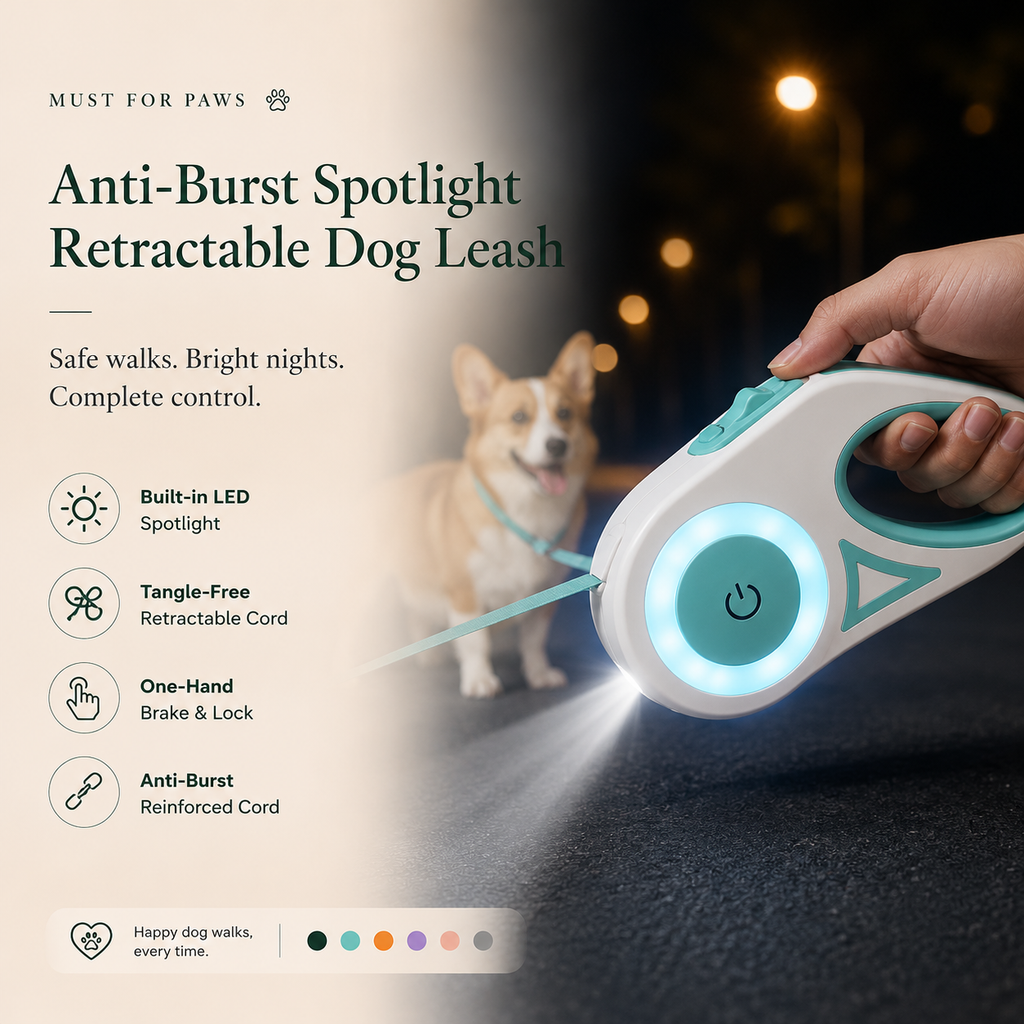 Retractable Dog Leash with LED Light