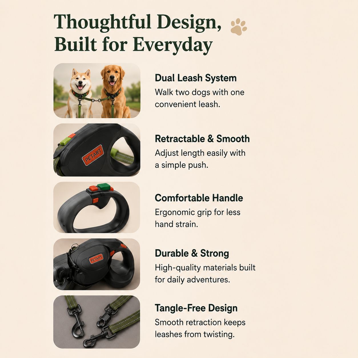 Dual Retractable Dog Leash