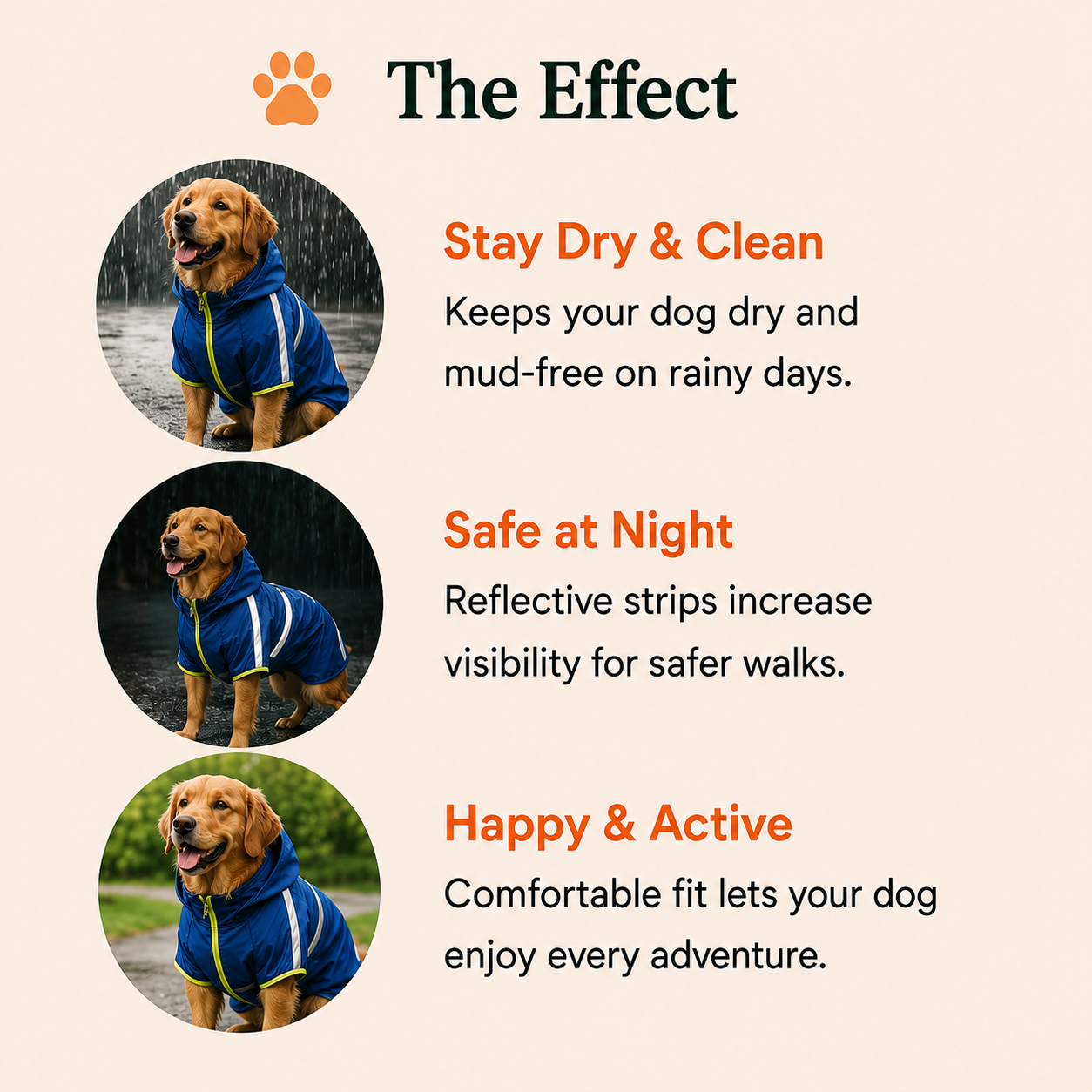 Waterproof Reflective Dog Raincoat