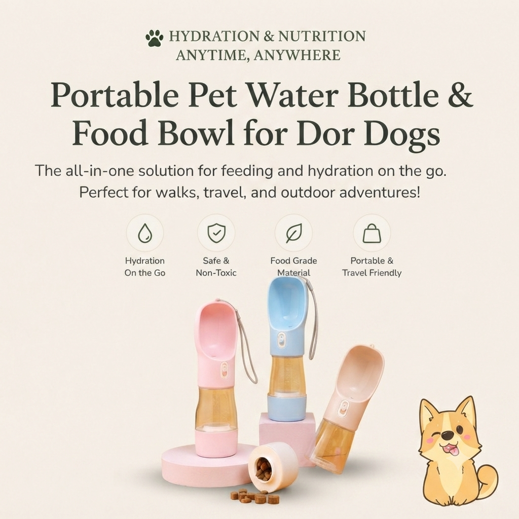 2-in-1 Portable Pet Water Bottle