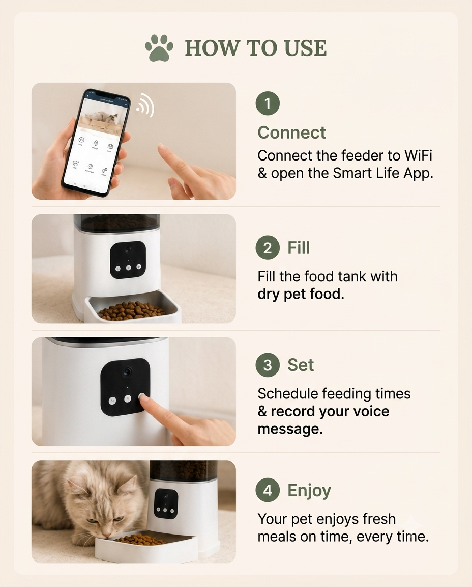 Smart WiFi Automatic Pet Feeder