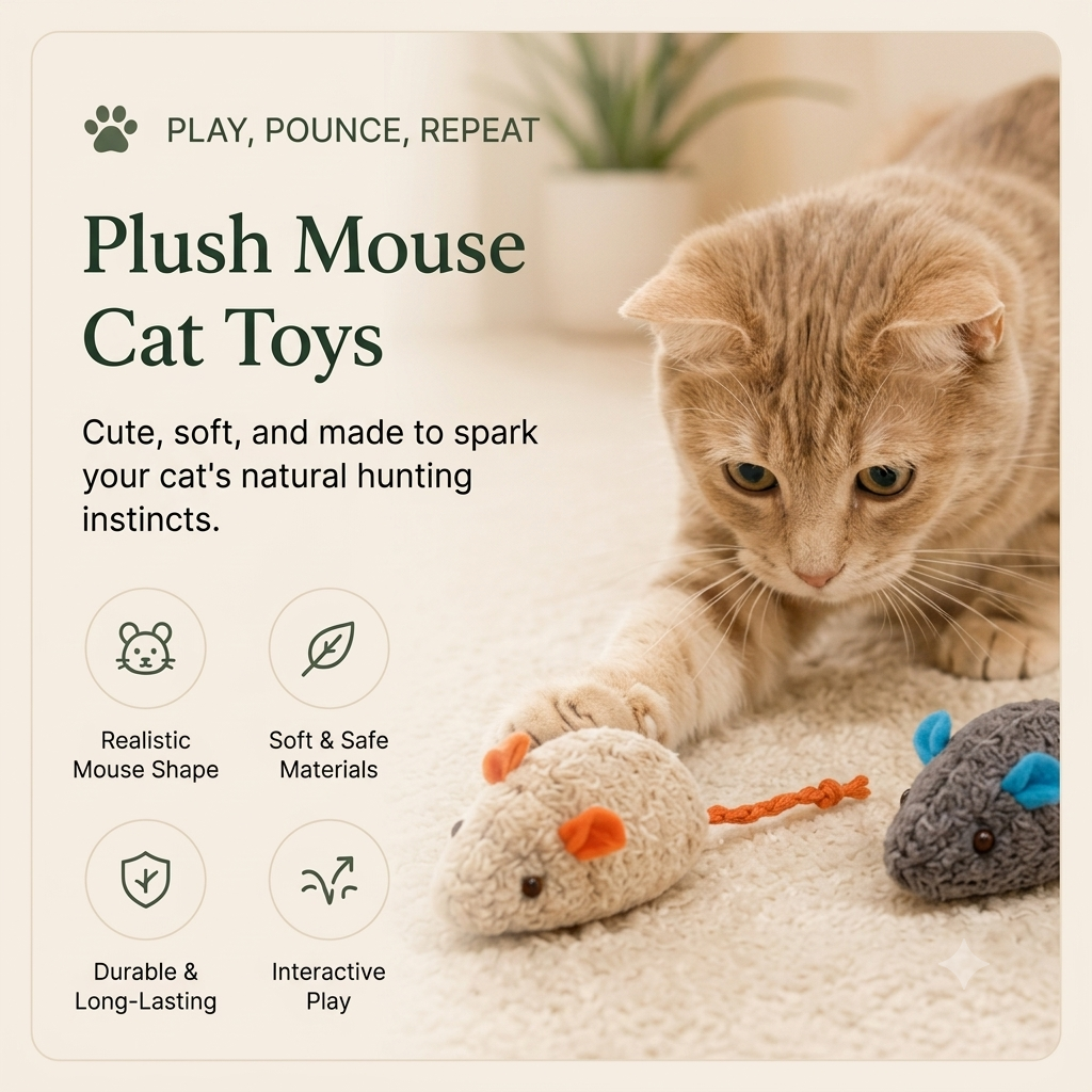 Plush Catnip Mouse Toy
