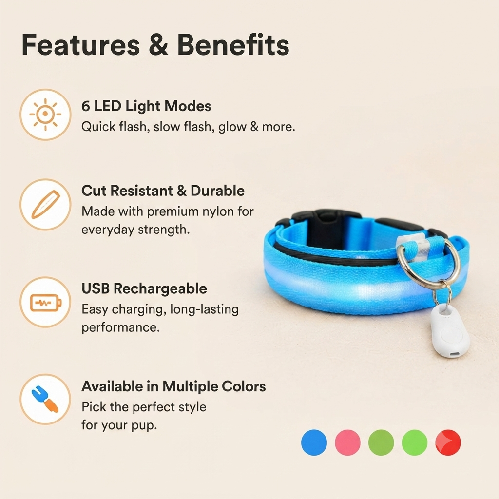 LED Dog Safety Collar