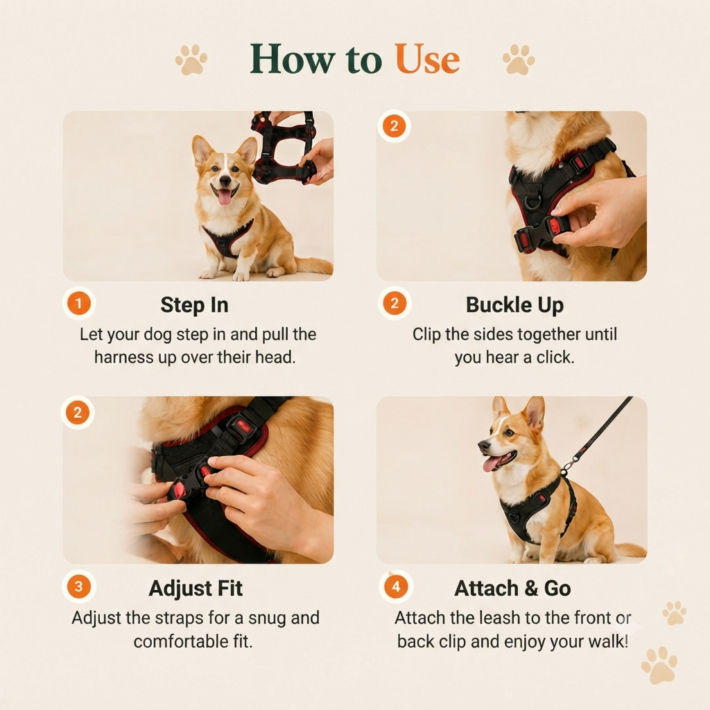 No-Pull Reflective Dog Harness