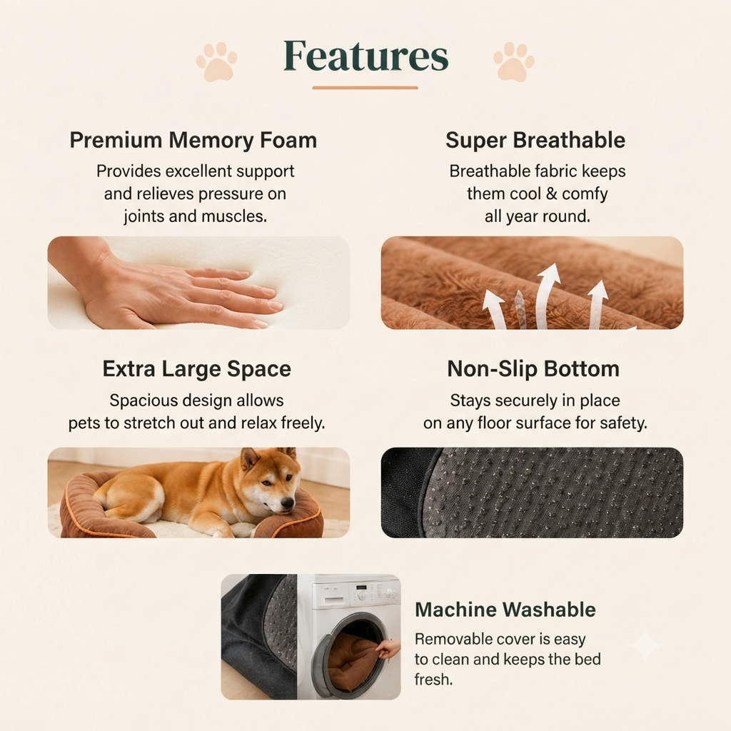 Orthopedic Memory Foam Pet Bed