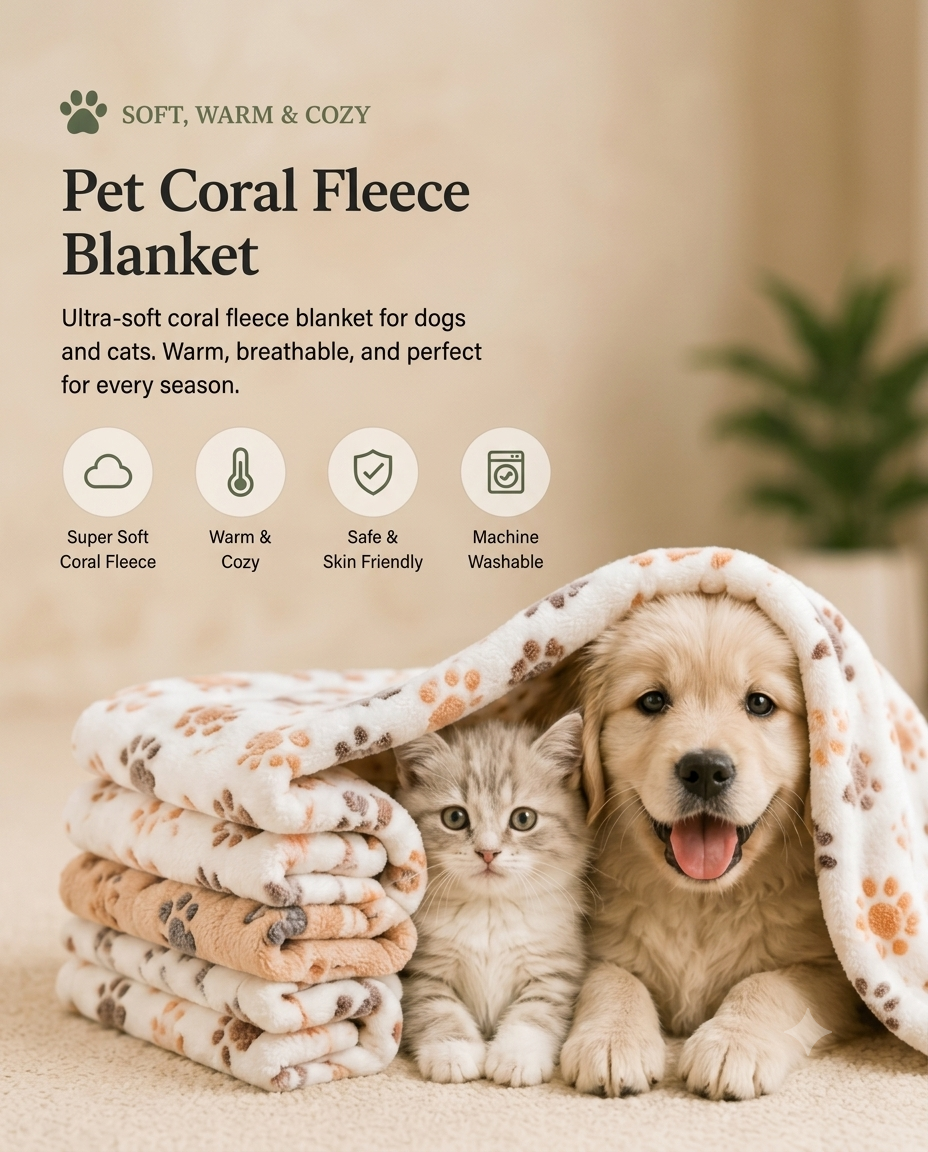 Coral Fleece Pet Blanket