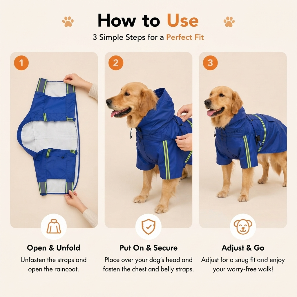 Waterproof Reflective Dog Raincoat