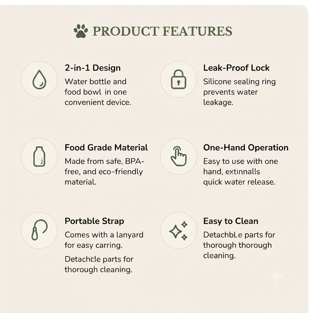 2-in-1 Portable Pet Water Bottle