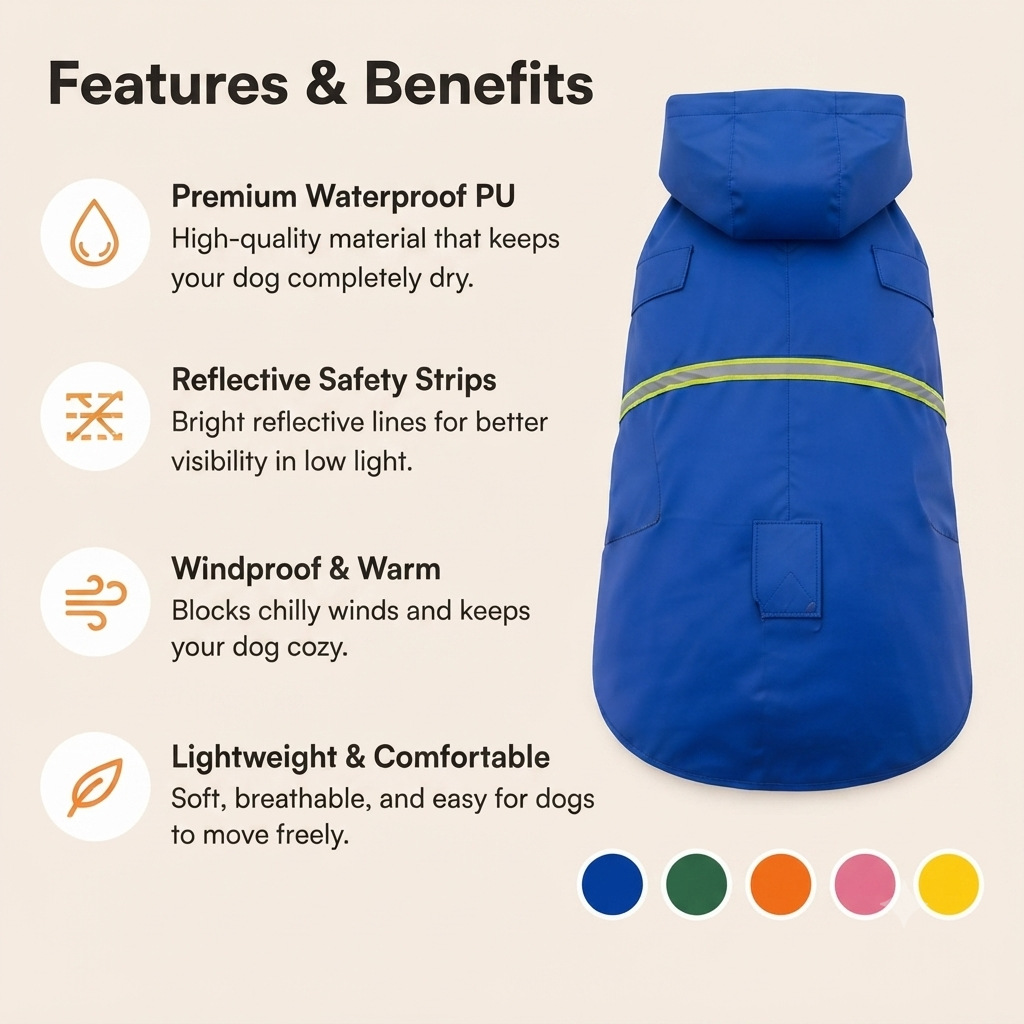 Waterproof Reflective Dog Raincoat