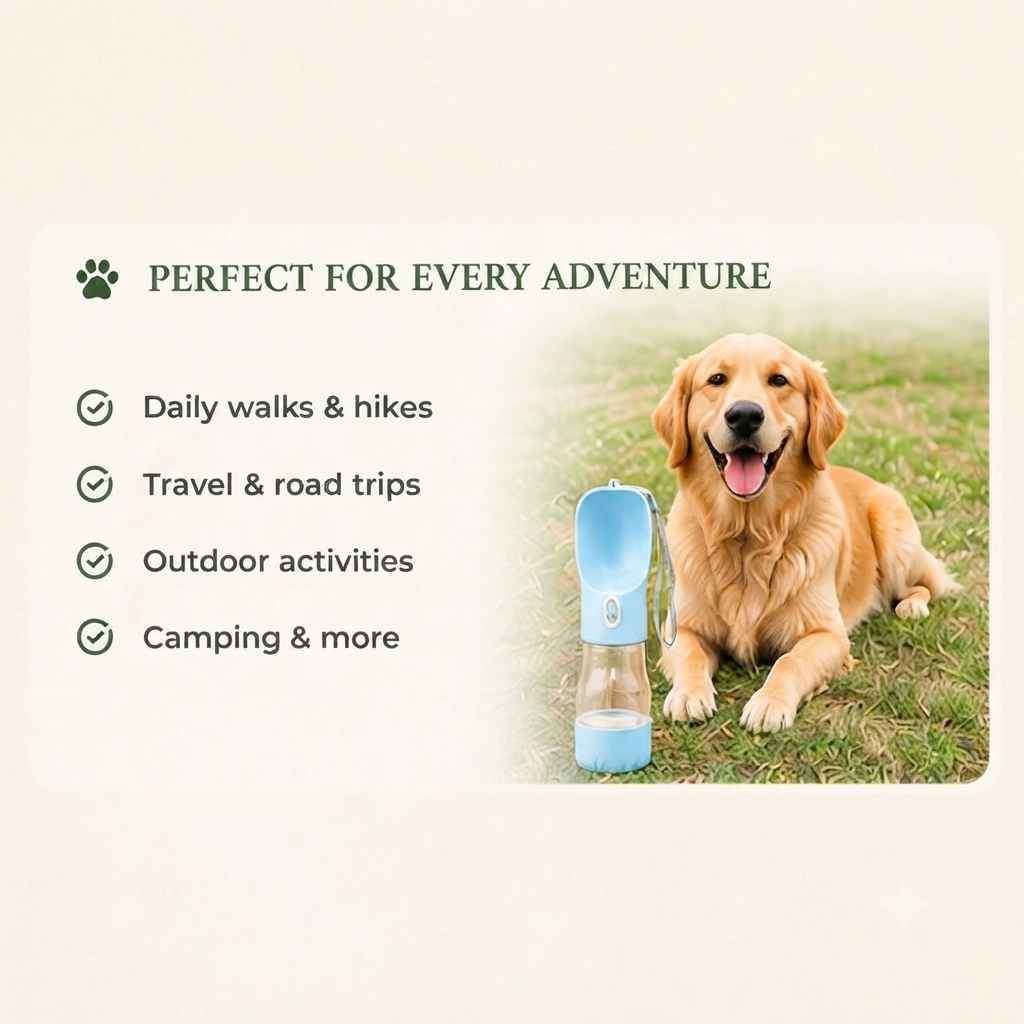 2-in-1 Portable Pet Water Bottle