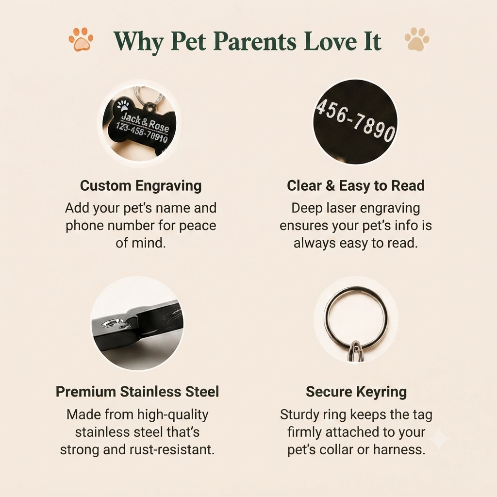 Personalized Stainless Steel Pet ID Tag
