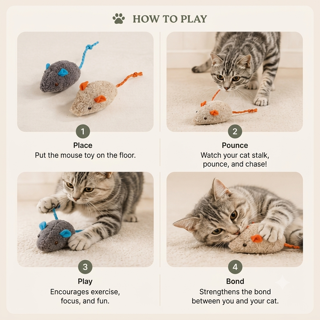 Plush Catnip Mouse Toy