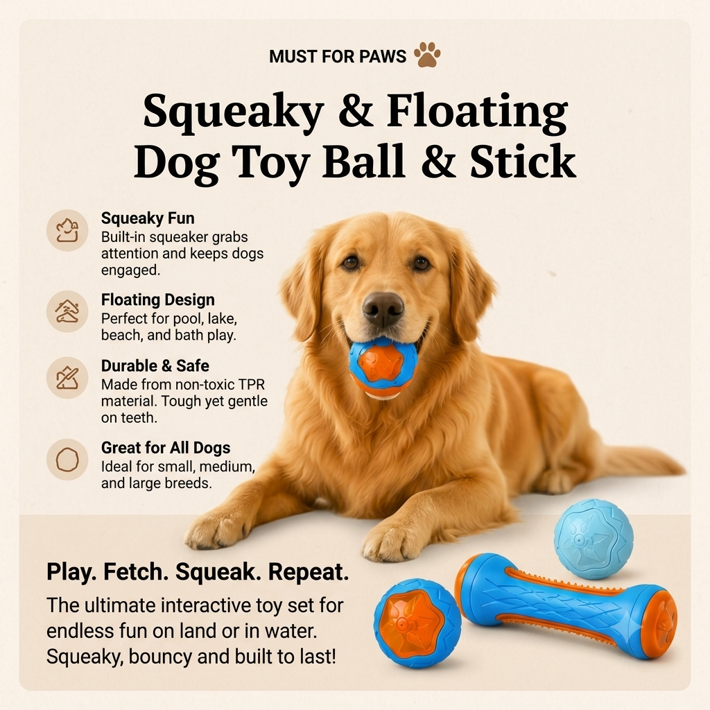 Floating Squeaky Dog Fetch Toy