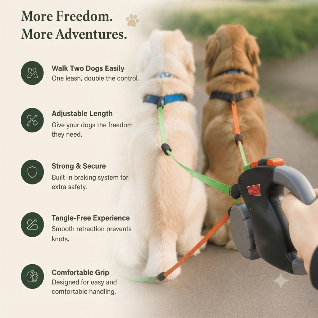 Dual Retractable Dog Leash