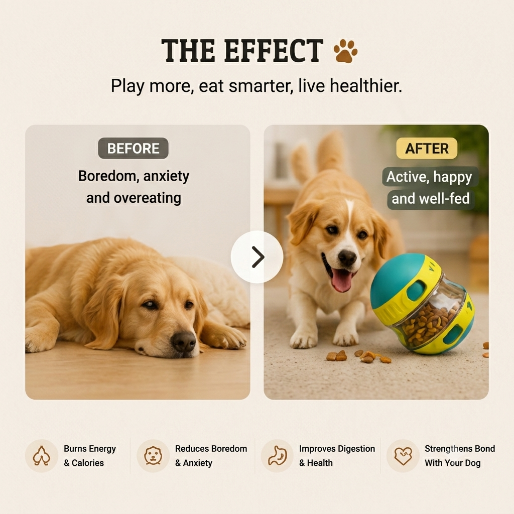 Interactive Dog Treat Puzzle Ball