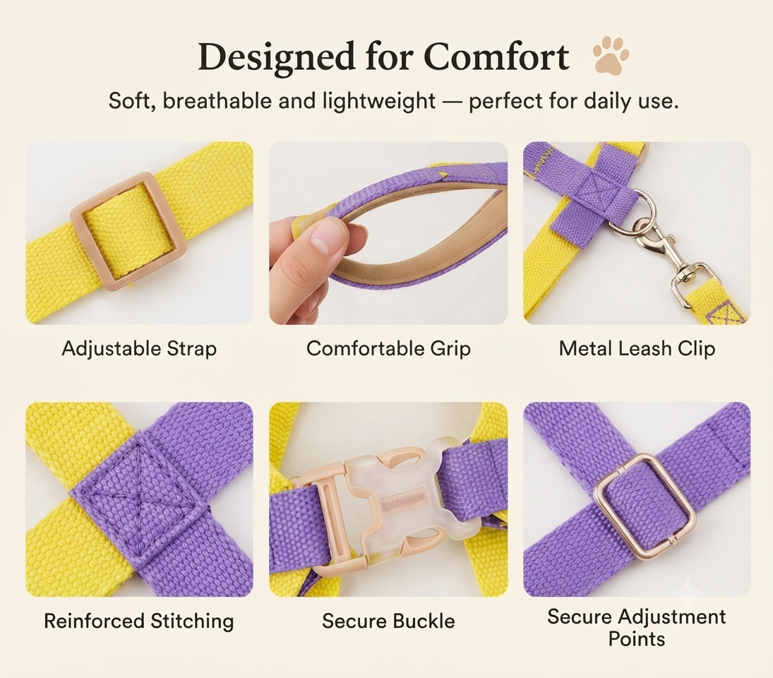 Rainbow Dog Harness & Leash Set