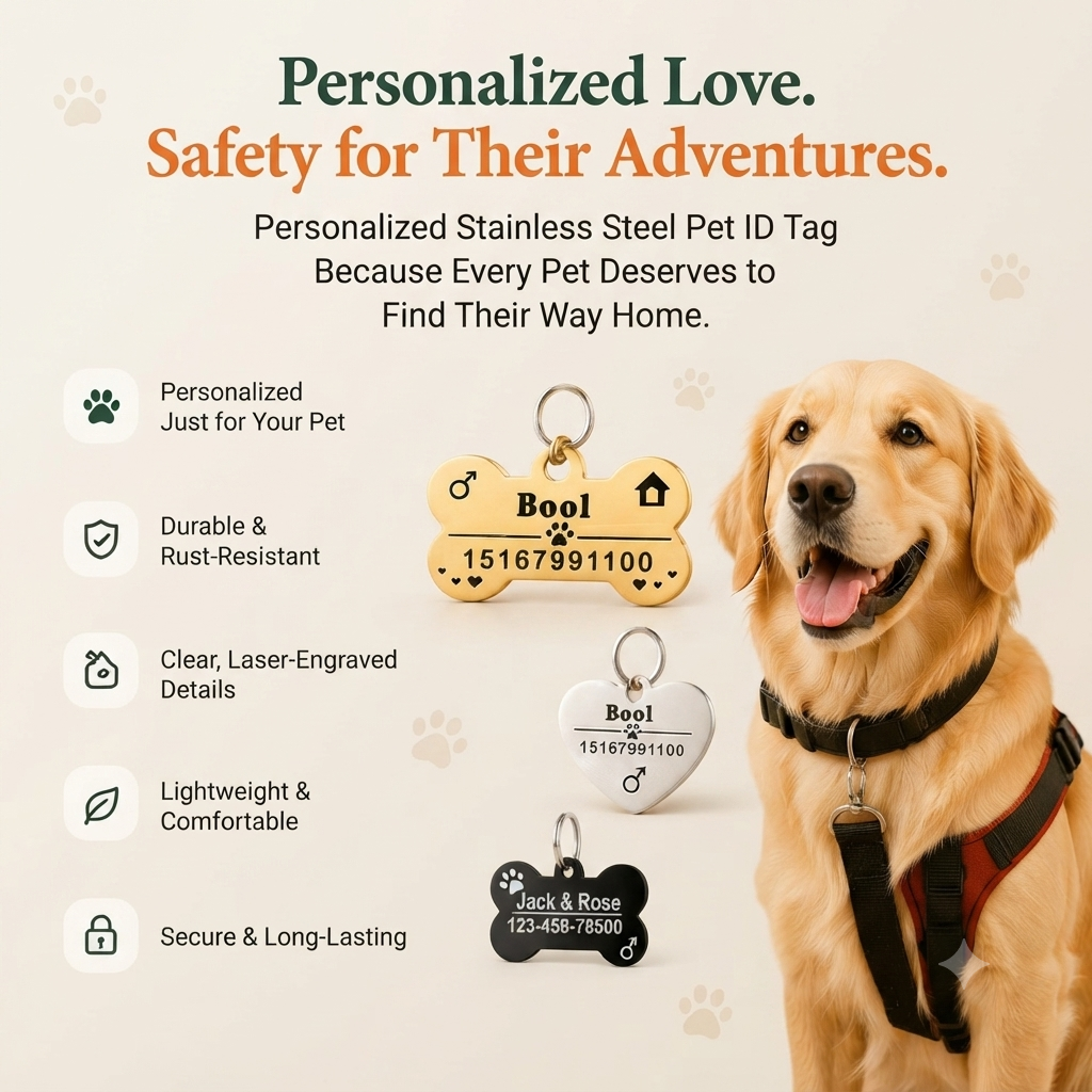 Personalized Stainless Steel Pet ID Tag