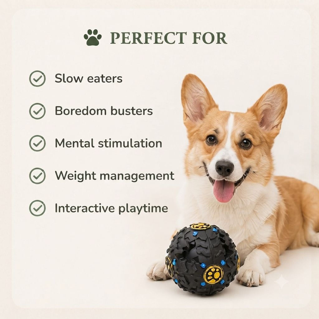 Interactive Dog Treat Dispensing Ball