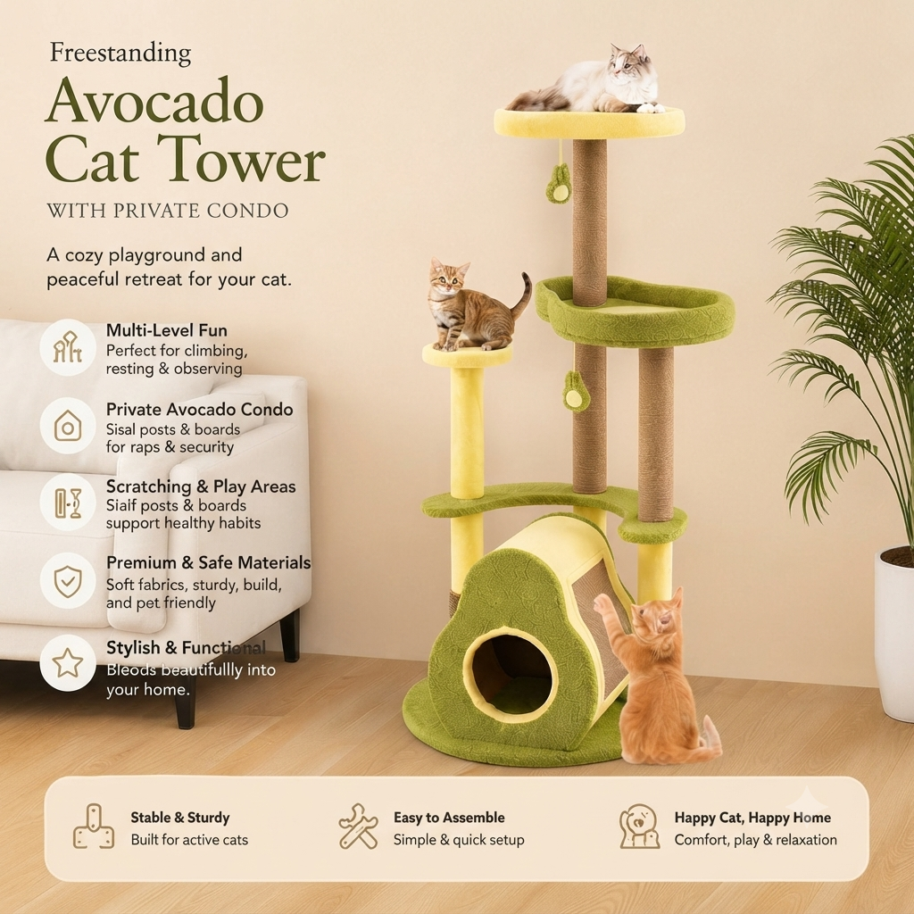 Avocado Cat Tree Tower
