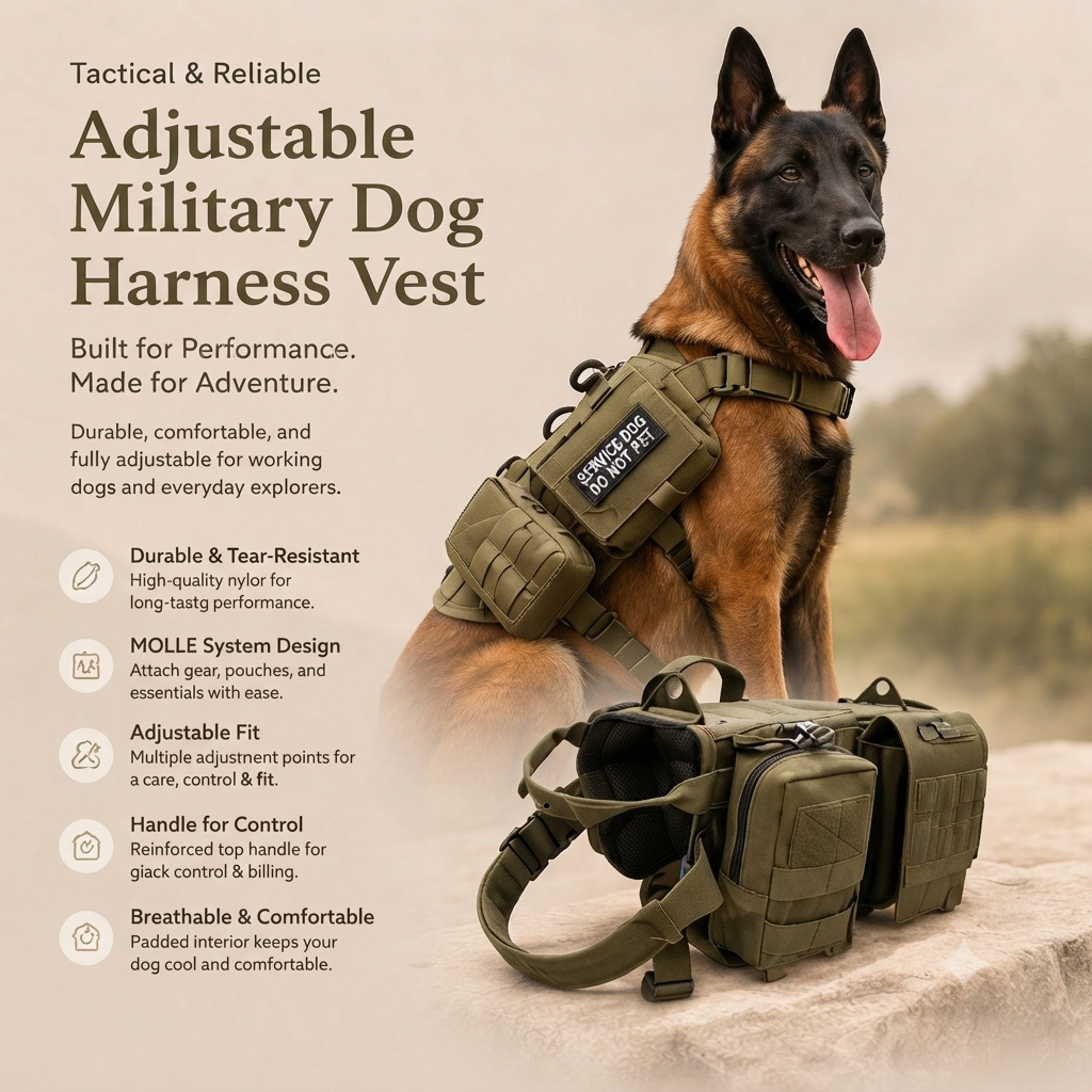 Tactical MOLLE Dog Harness