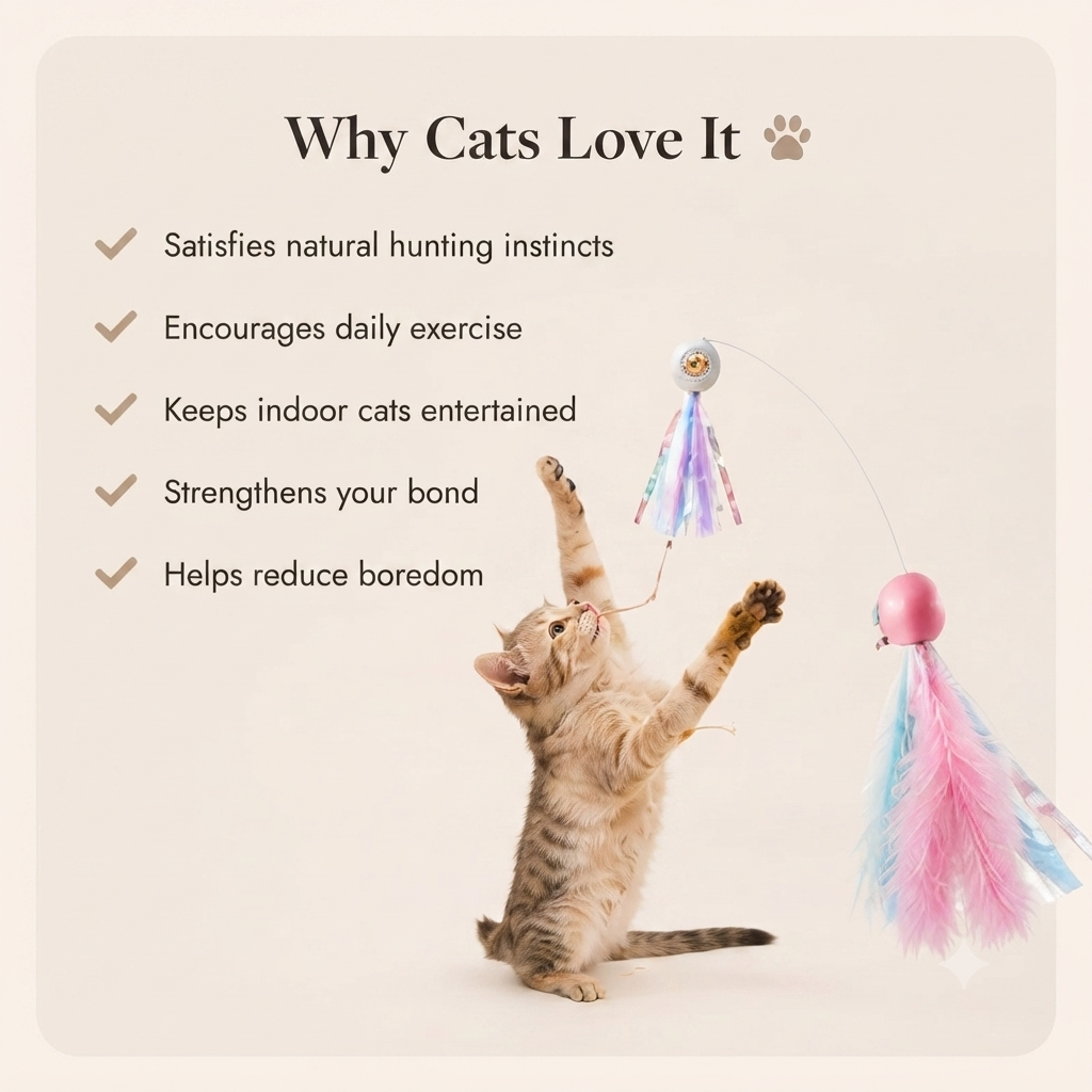 Retractable Cat Feather Wand