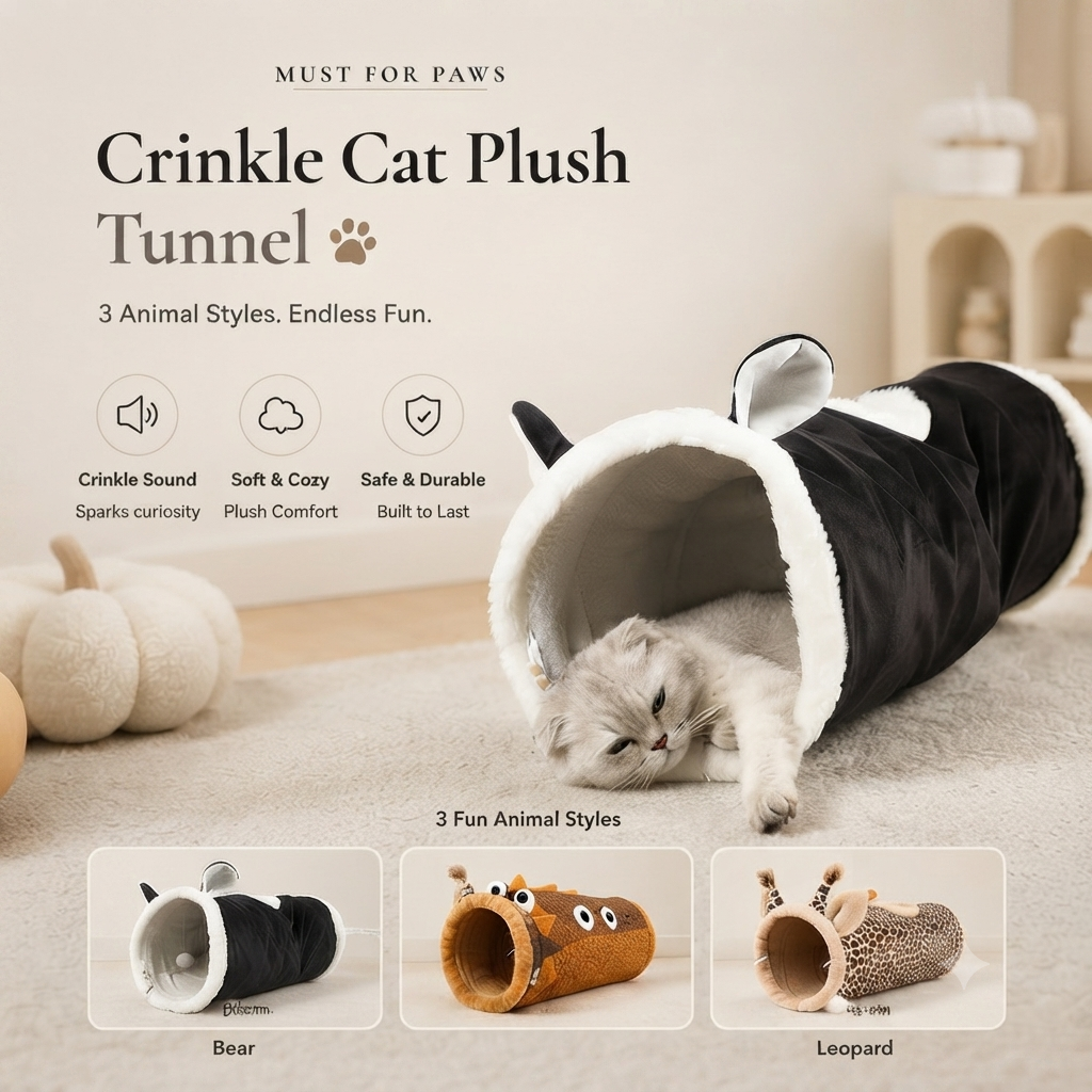 Crinkle Plush Cat Tunnel