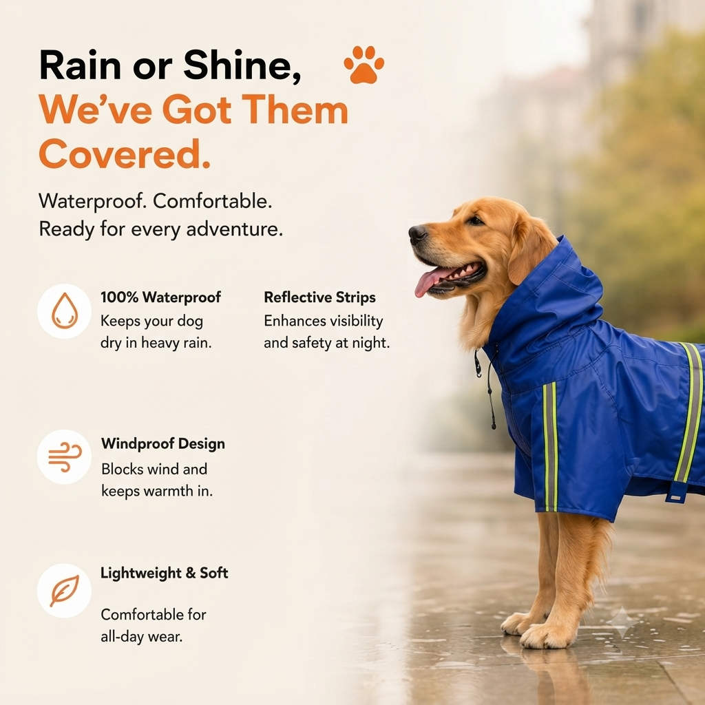 Waterproof Reflective Dog Raincoat